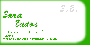 sara budos business card